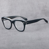 Bersh Retro Acetate Glasses Frame Round Frames Southood Black clear